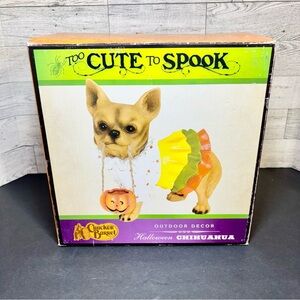 Cracker‎ Barrel Too Cute To Spook Chihuahua Dog Jack O Lantern Halloween NIB